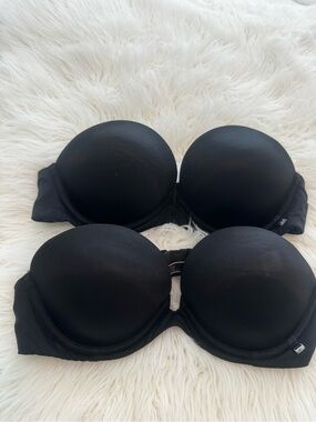 Victoria's Secret Black Strapless Push-Up Bra Duo